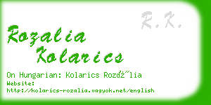 rozalia kolarics business card